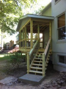 Enclosed outdoor deck stairs
